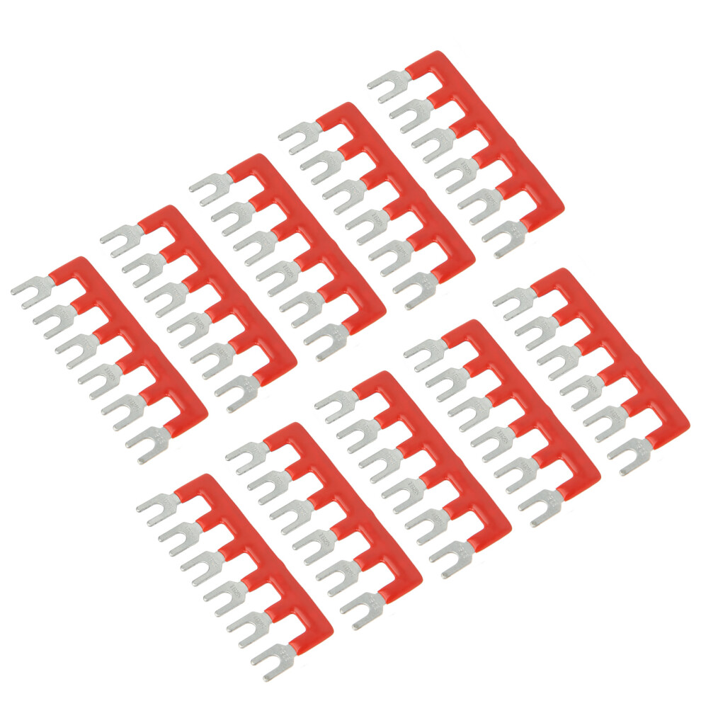 10Pcs Barrier Fork Type Stripe 400V 25A Pvc Copper Tb Terminal Strip Block For Household Appliances Construction Sites Tb 2506 4961319589678