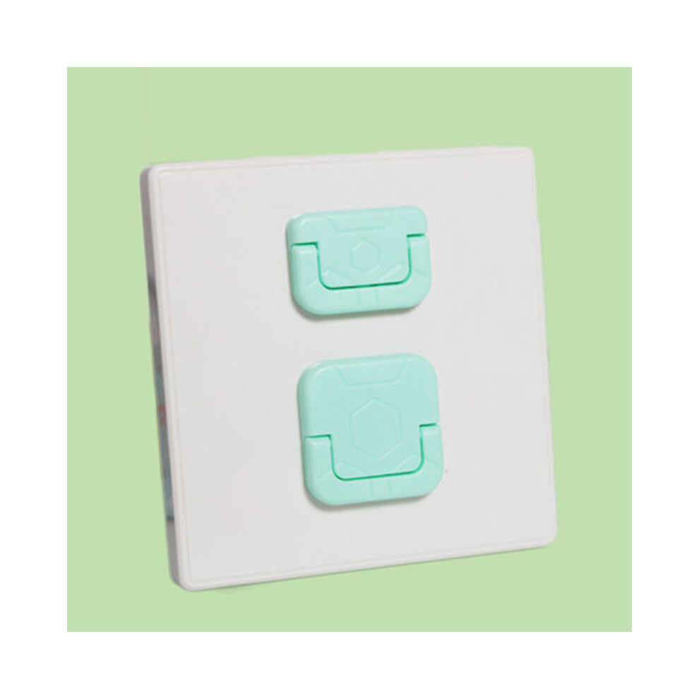 20Pcs Power Outlet Plastic Cover Flame Retardant Insulation Child Proof Electrical Protector Plug Covers For Baby 2 Feet Light/Green