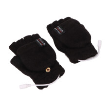Beheizte USB-Handschuhe Halbfinger-Handwärmer für Outdoor- und Indoor-Nutzung Schwarz