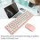 68 teclas 2.4G teclado ratón blanco rosa mini 5