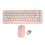 68 teclas 2.4G teclado ratón blanco rosa mini 2
