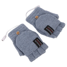 Half Hands USB Electric Heated Gloves para mantener el calor en exteriores e interiores, azul marino
