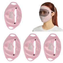 Paquete de 4 cubiertas faciales de tamaño completo con protector solar, rosa