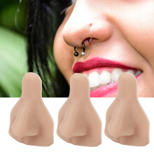 3 piezas de modelos de nariz de silicona para práctica suaves flexibles reutilizables color piel oscura
