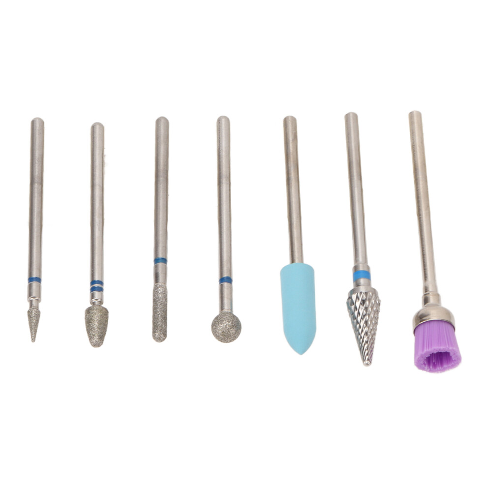 7pcs Nail Drill Bit Set Stainless Steel Portable Professional Fast Removal Nail Grinding Bits