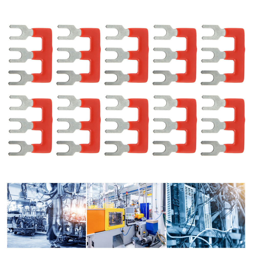 10 Pcs Barrier Fork Type Strip 25A Copper Material PVC Sheath TB Jumper Block Terminal Strips for Household Appliances TB 2503-image-OPC-PHTJDP2-NEW