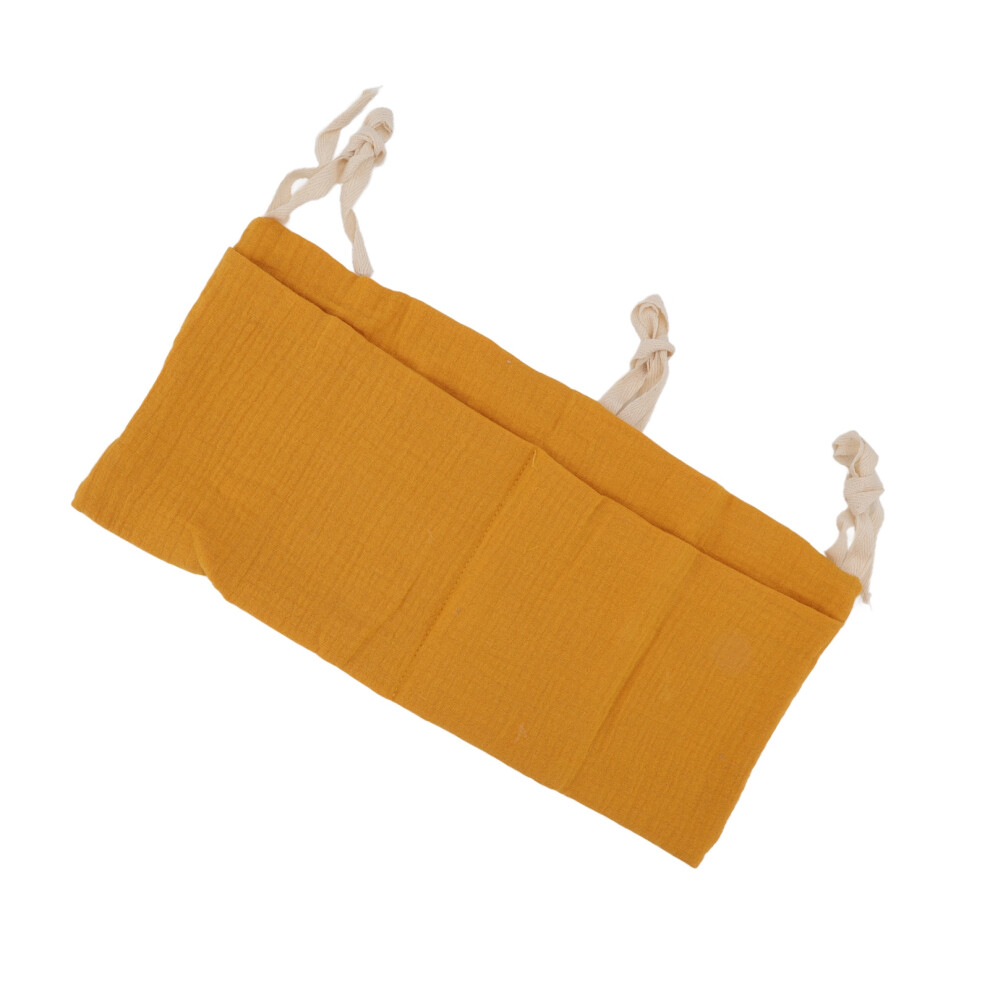 Baby Bed Storage Hanging Bag 2 Pockets Adjustable Strap Infant Bedside Storage Bag for Toy Ginger