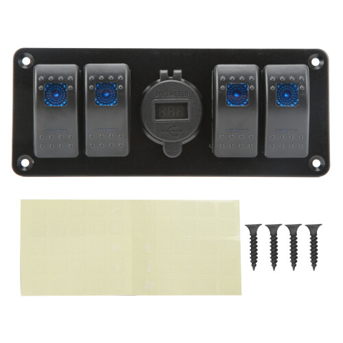 Modell: 4-in-1-Schalterpanel, LED-Anzeige, 12V schwarz 1