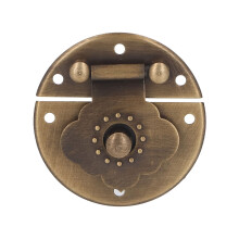 Pestillo redondo de cobre - Cerradura para caja de madera, bronce de 40 mm