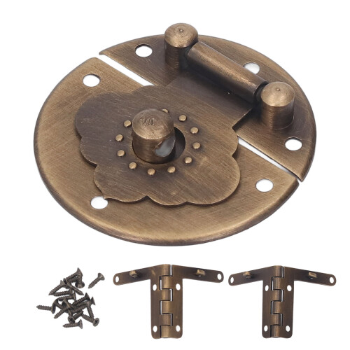 Retro Kupfer-Hasp Bronze Ø40mm 30x35mm Scharniere 1