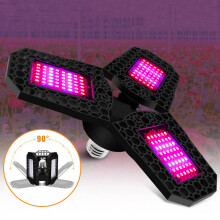 Lámpara LED para plantas plegable de 80W rojo y azul 9x22.5x22.5cm