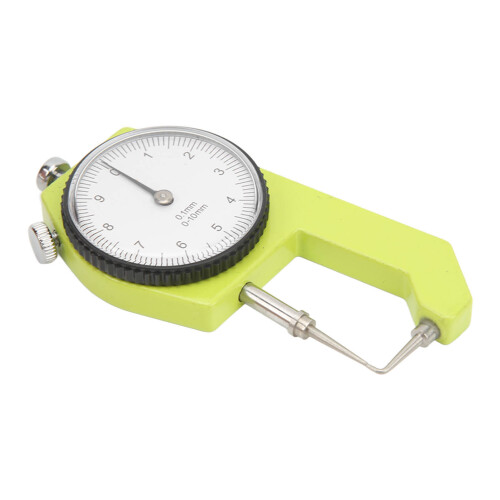 Calibrador de espesor con dial, punta curva, 0,1 mm