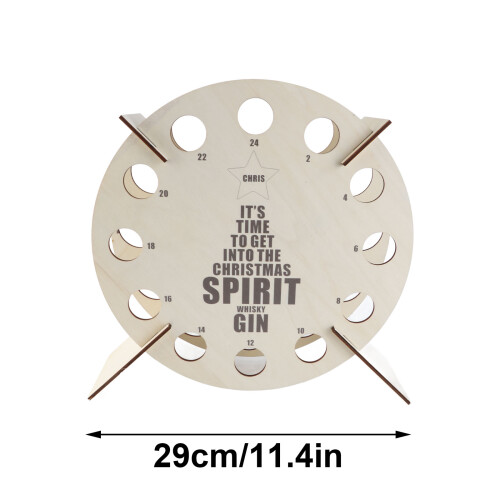 Holz-Weihnachts-Countdown-Weinregal 40x40cm Braun 1