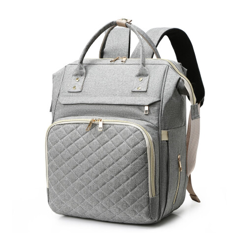 Windeltasche Rucksack 38x29x16cm hellgrauer Nylon 2