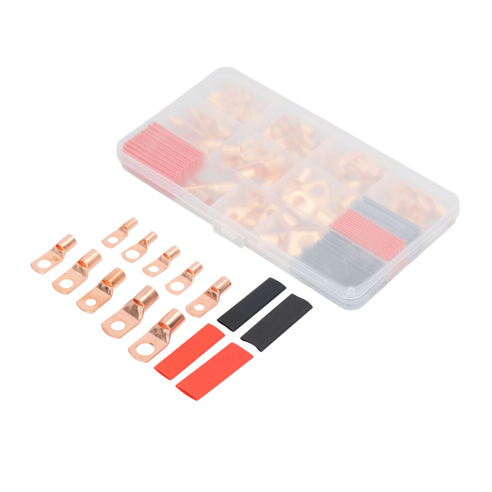 120Pcs Copper Wire Lugs Heat Shrink Kit High Temperature Resistant Tubing Ring Terminal Connectors Set 9431319613017
