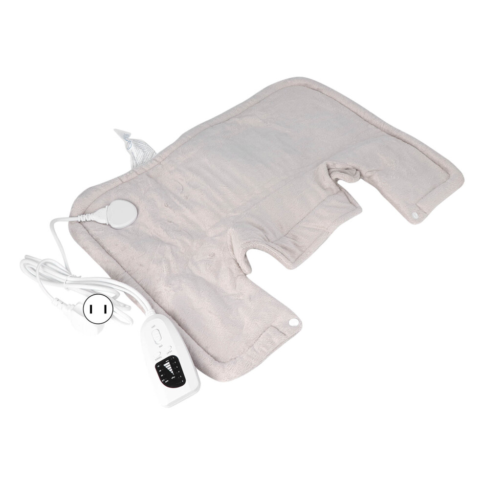Beige Electric Heating Pad 6 Temperature Levels Soft Warm Heated Wrap Pad For Neck Shoulders Us Plug 100Â120V