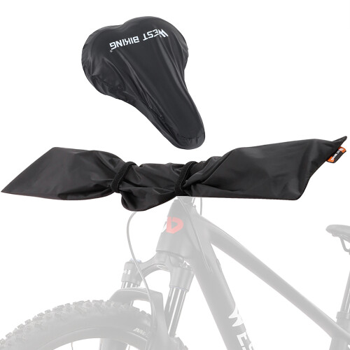 Conjunto A 3 piezas Protector de manillar para bicicleta 820x170mm Negro 2