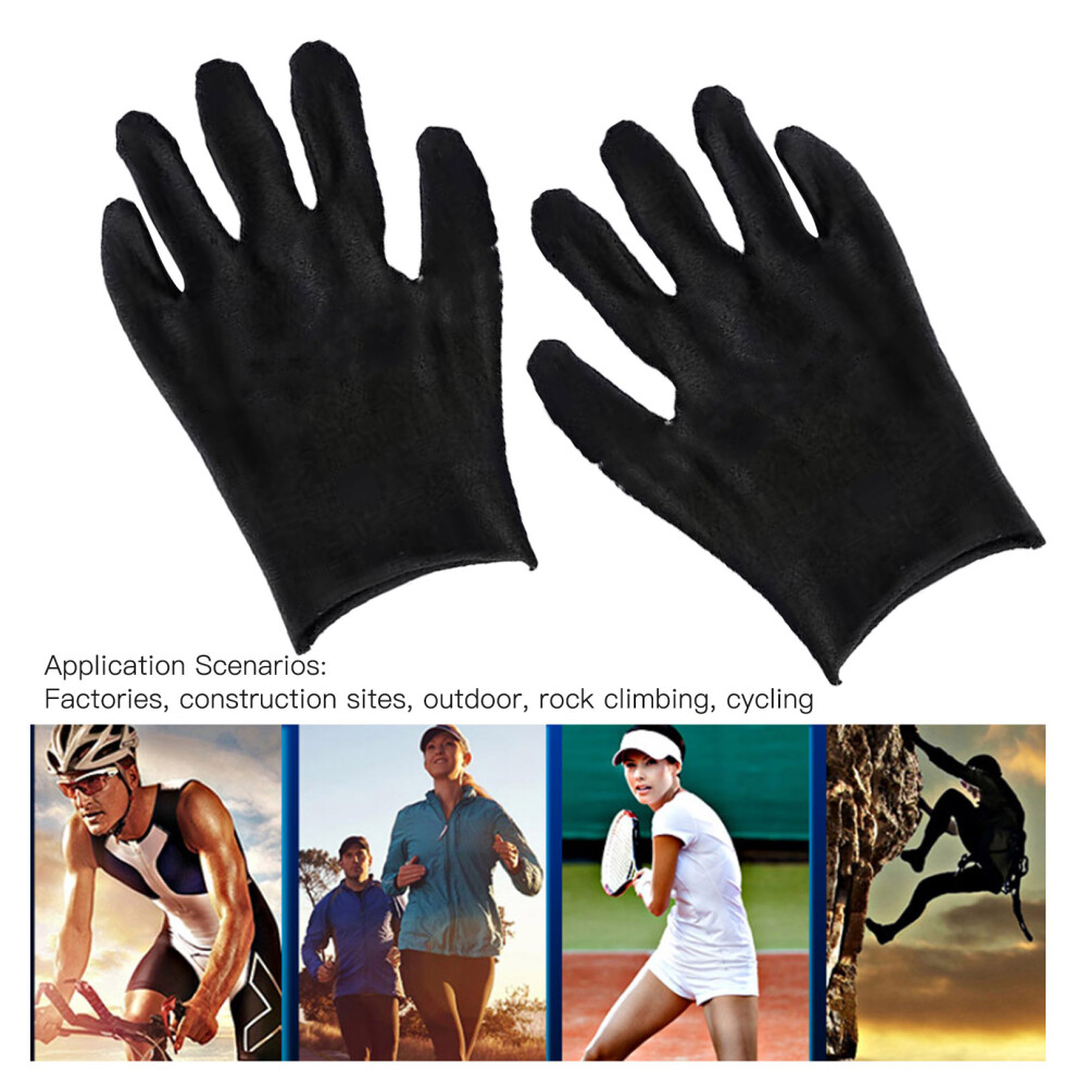 12 Pairs Cotton Gloves Polyester Cotton Thickened Sweat Absorbing Jewelry Gloves For Riding Factory Black 8431319621013