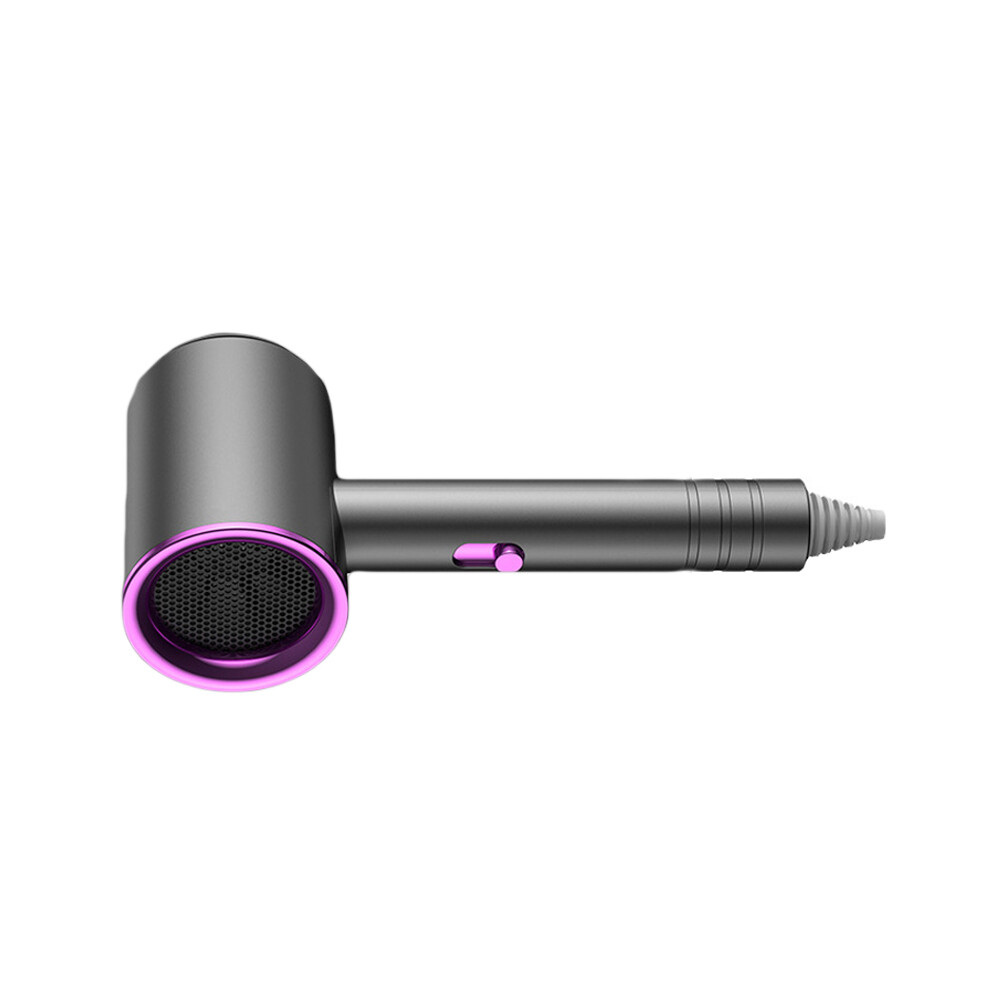 Hair Drier Mute 360 Degree Rotatable Nozzle Fast Drying ABS PP Portable Blow Dryer for Home Salon Gris avec lumiÃ¨re bleue