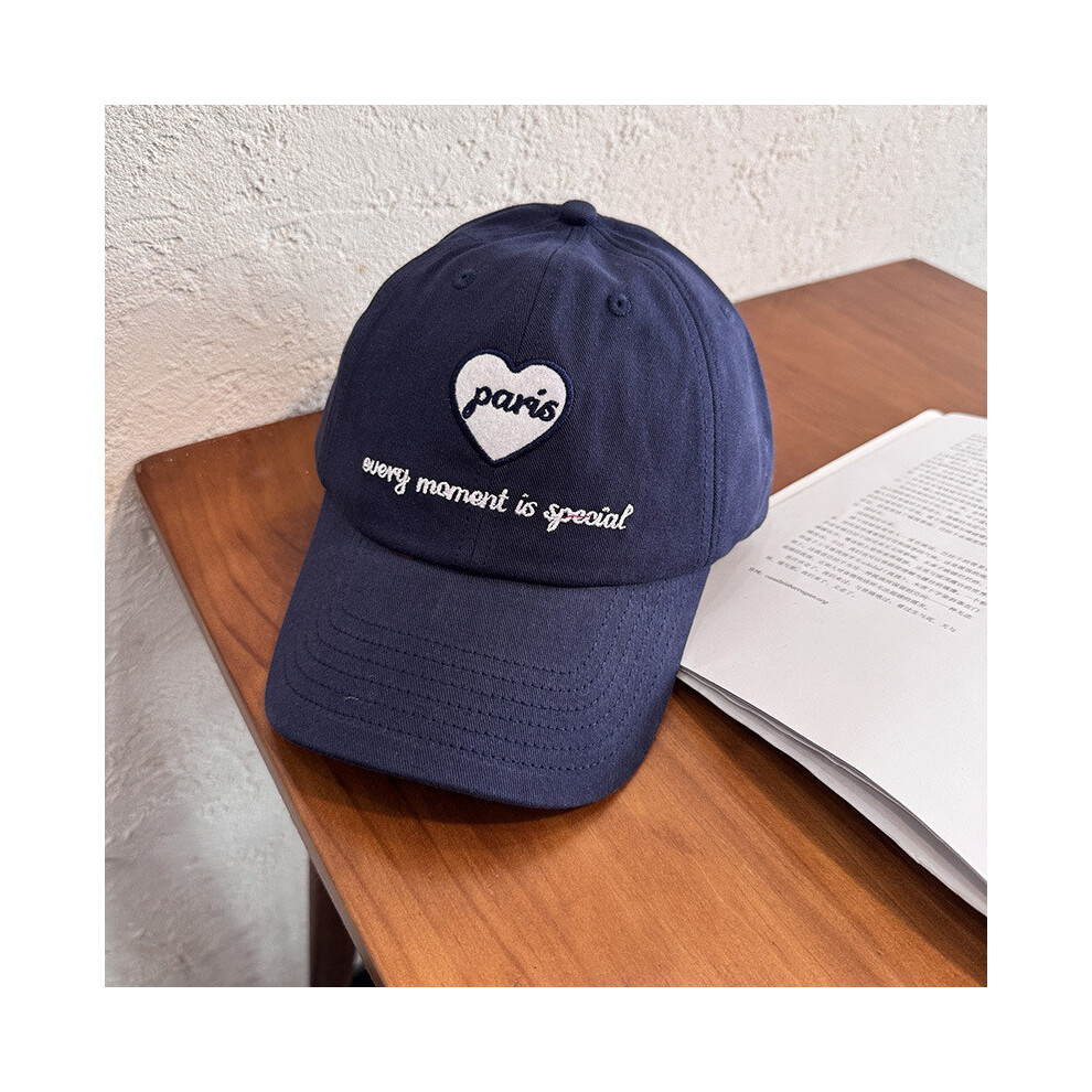 (Navy) Embroidery Letter Heart Women Baseball Cap With Curved Brim Outings For Casual-image-OPC-PHTJHSN-NEW