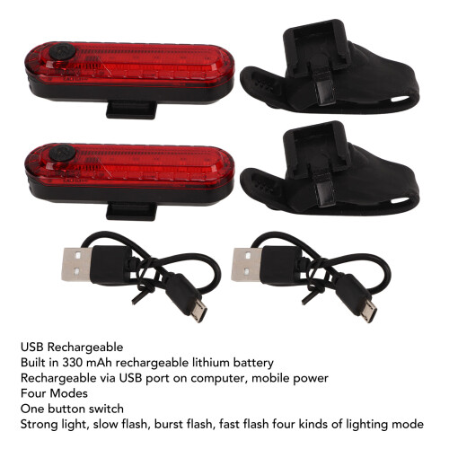 Universelles USB-Rücklicht-Set 330 mAh 7,5  2 cm 2 Stück 2