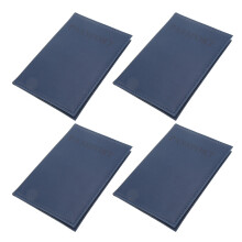 4 piezas de fundas para pasaporte de cuero PU suave azul oscuro
