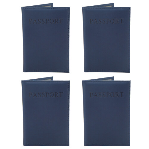 4er-Pack PU-Leder Reisepasshalter dunkelblau kompakt 1