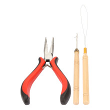 Kit de herramientas para extensiones de cabello 200 piezas silicona roja 4.5mm