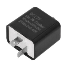 Blinkrelais 12 V 20 A 2-polig staubdicht Schwarz
