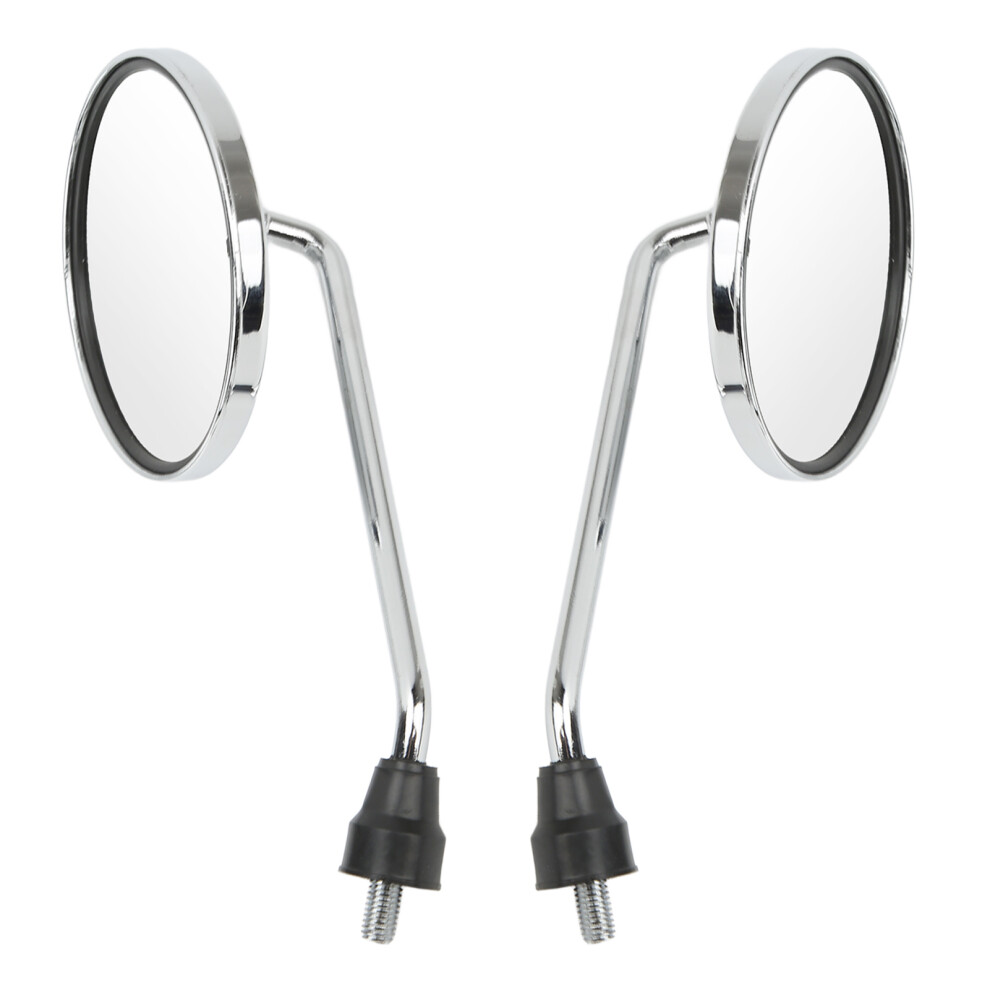 2Pcs Motorcycle Rearview Mirror 8Mm Thread Chrome Plated Round Universal For Street Bikes Atv Scooter 8281319629171