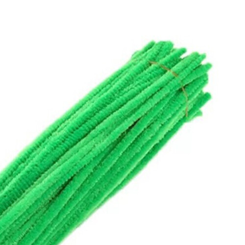 100 Stück grüne Polyester-Chenille-Pfeifenreiniger 2