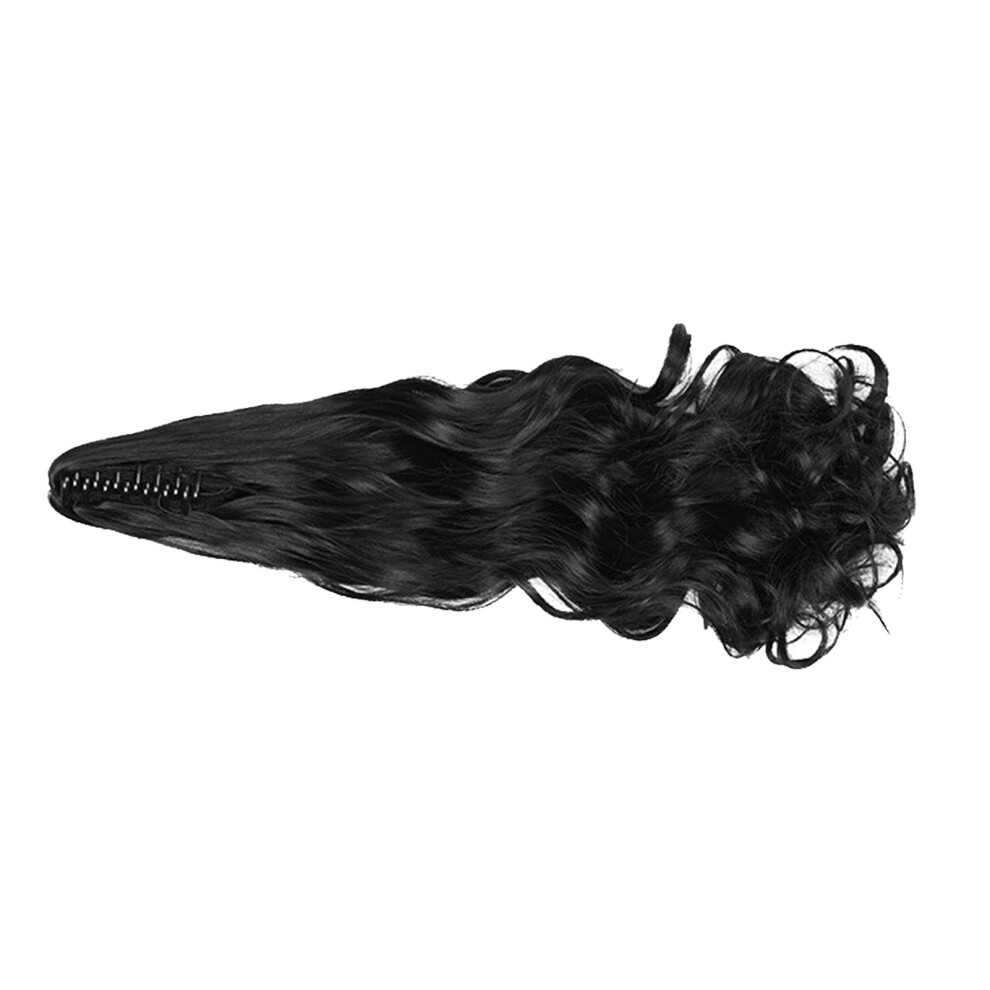 Unisex Women Long Wavy Curly Ponytail Hairpiece Synthetic Claw Clip Ponytail Wig For Hair Extension 19.7 Inch