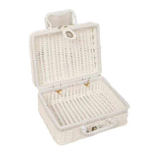 Caja de picnic tejida S ratán plástico blanco, sin olor 1