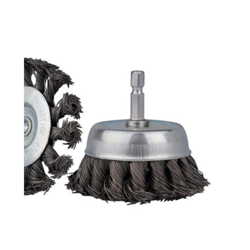Drill Wire Brush Set Deburring Rust Removal Cleaning Polishing Twisted Carbon Steel Wire Brush 6 Pcs (Hex Shank) 9321319633842
