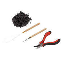 Kit de herramientas para extensiones de cabello, 4 piezas, anillos de silicona de 4,5 mm
