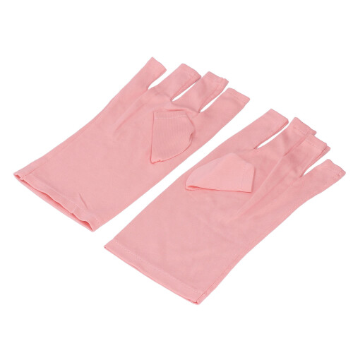 UV-Nagelhandschuhe pink 10 x 21 cm fingerlos 2