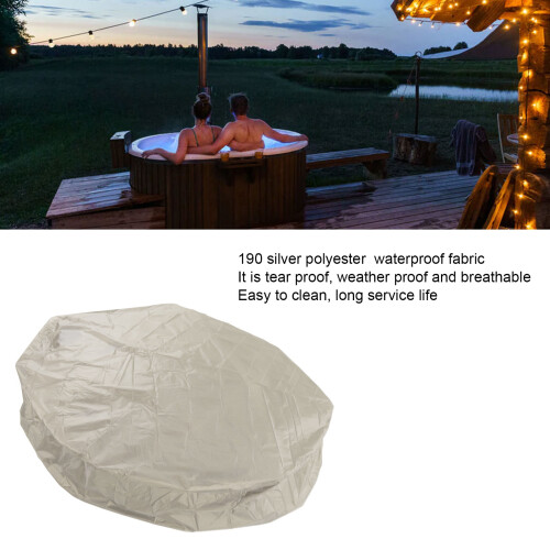 Runde Whirlpool-Abdeckung 210x30cm Beige, 190 Silber 2