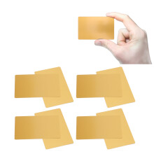 50 hojas de tarjetas de visita metálicas en blanco, doradas, de 8654 mm