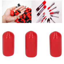 100 Stück PVC 6 mm rote Schraubkappen für Rohrenden