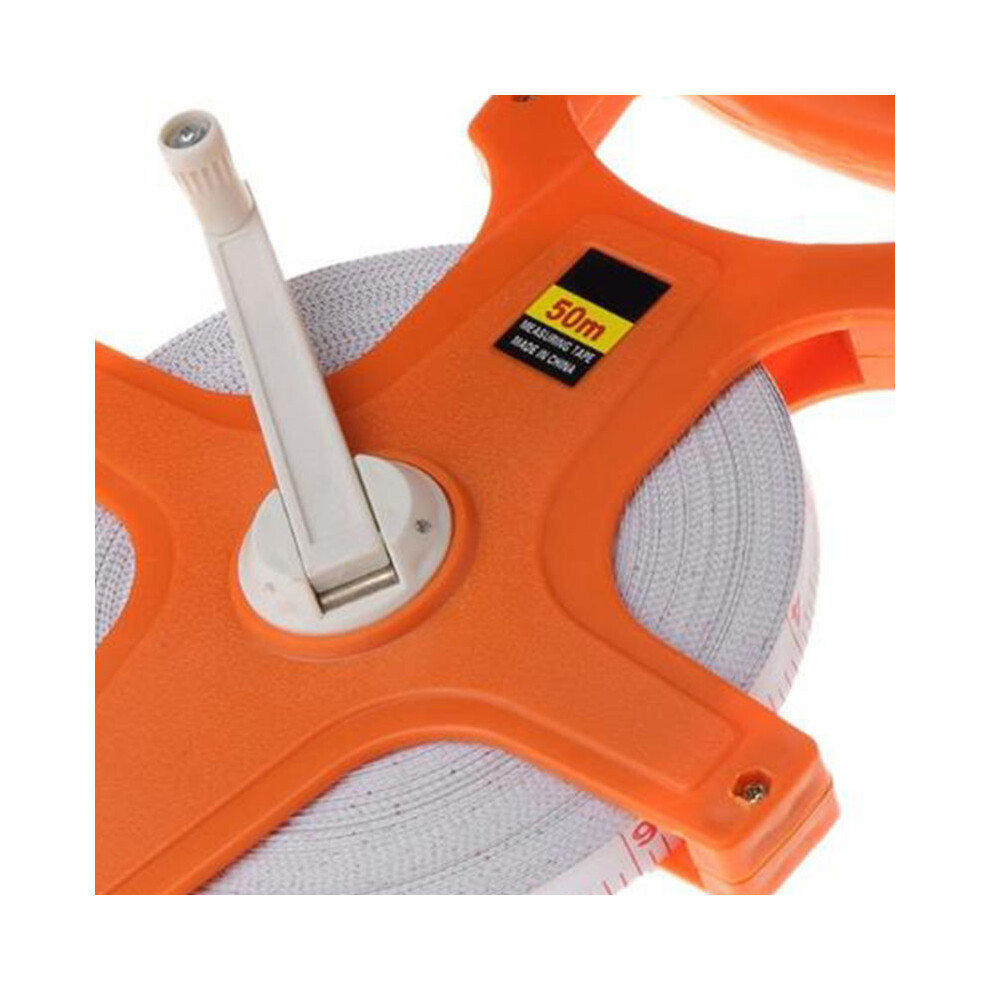 Hand Crank Tape Measure With Spike Portable Plastic Frame Fiber Measuring Reel 12.5Mm Width 50 Meters 4601319647793