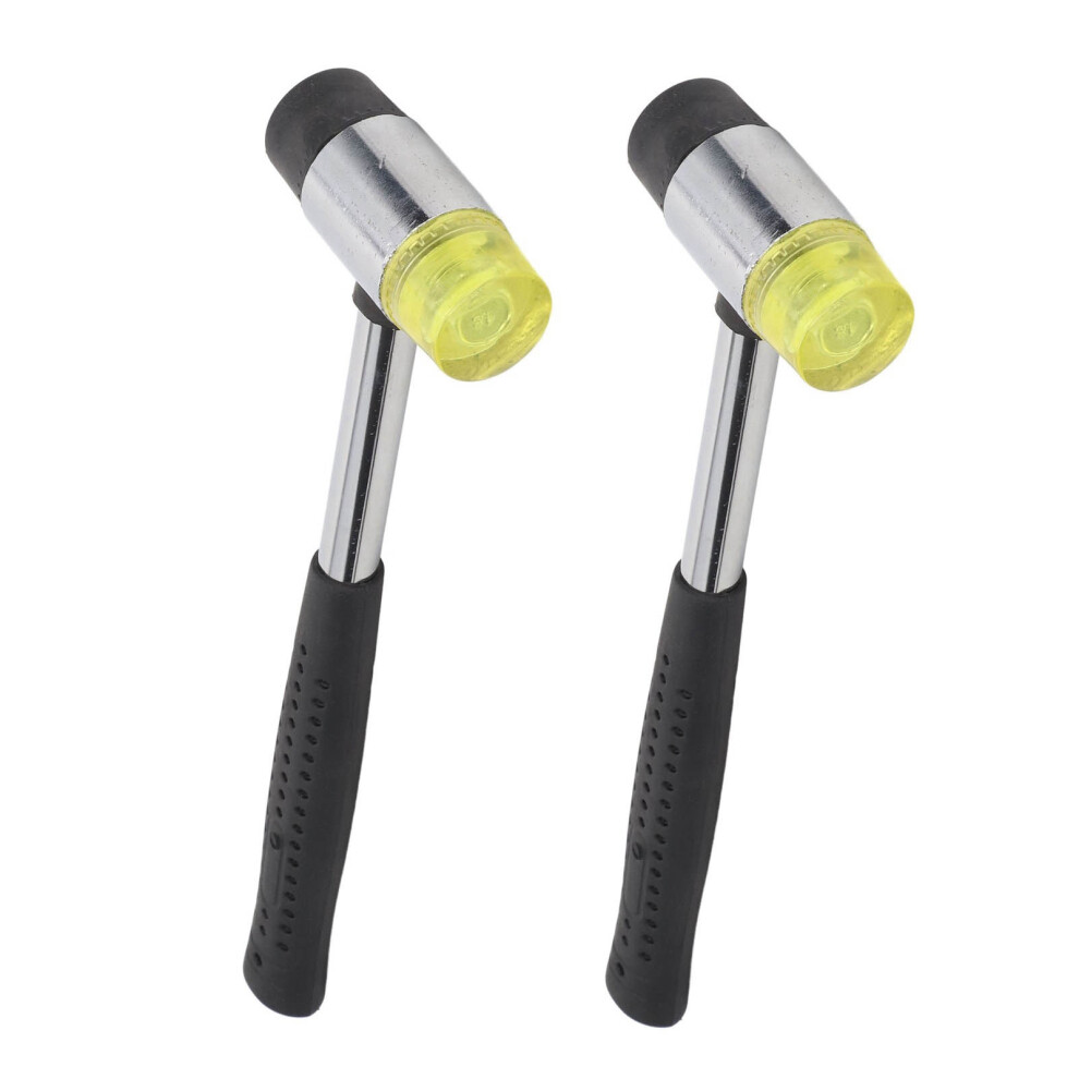 2Pcs Rubber Hammer 25Mm Hollow Steel Nonslip Handle Rubber Mallet With Detachable End For Woodworking Jewelry 8311319651145