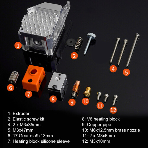 Extruderkit Aluminiumlegierung V6 Hotend für Ender 3 2