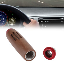 Cenicero para coche pequeño de madera de nogal, gran capacidad, rojo