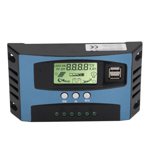MPPT 12V/24V Identificación automática LCD Controlador 30A USB dual 2