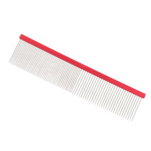 Peine de acero para mascotas 2 densidades antiestático rojo 6.3 pulgadas