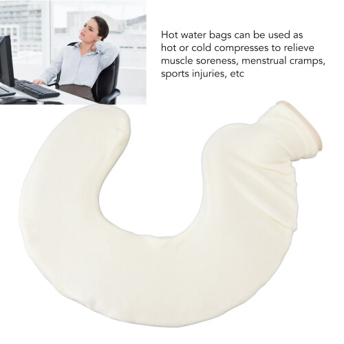 U-förmige Wärmflasche 1L Beige Abnehmbarer Bezug 2