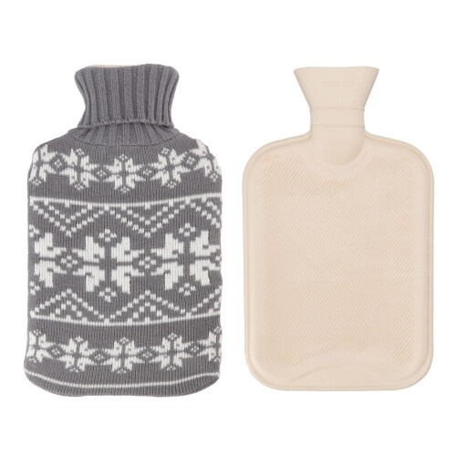 Gummiwärmflasche 2 l mit Strickbezug 1