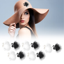 10 Stück Schwan-Aufnäher Schwarz-Weiß-Rhinestones zum Aufbügeln