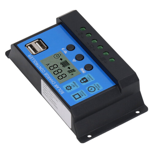 Controlador solar PWM 90 A 12/24 V LCD plateado compacto 2