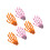 6 Stück pink-orange Halloween-Skelett-Haarclips 14